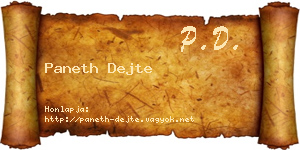 Paneth Dejte névjegykártya